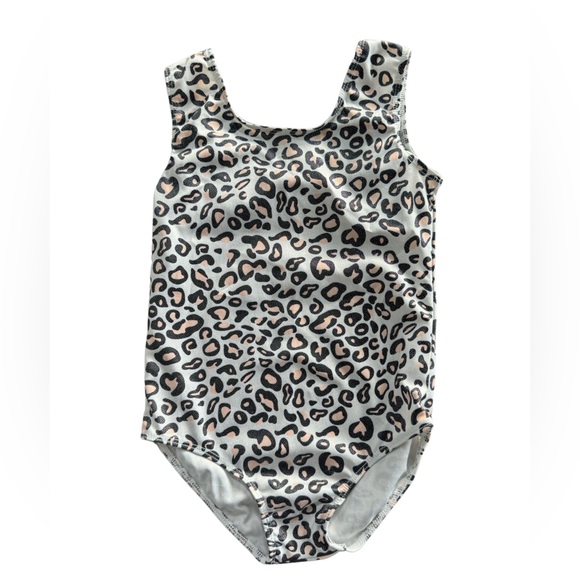 Girls Leopard Leotard Size 7 (130, FunnyCoKid, Sparkly Leotard, Dance - Picture 1 of 6